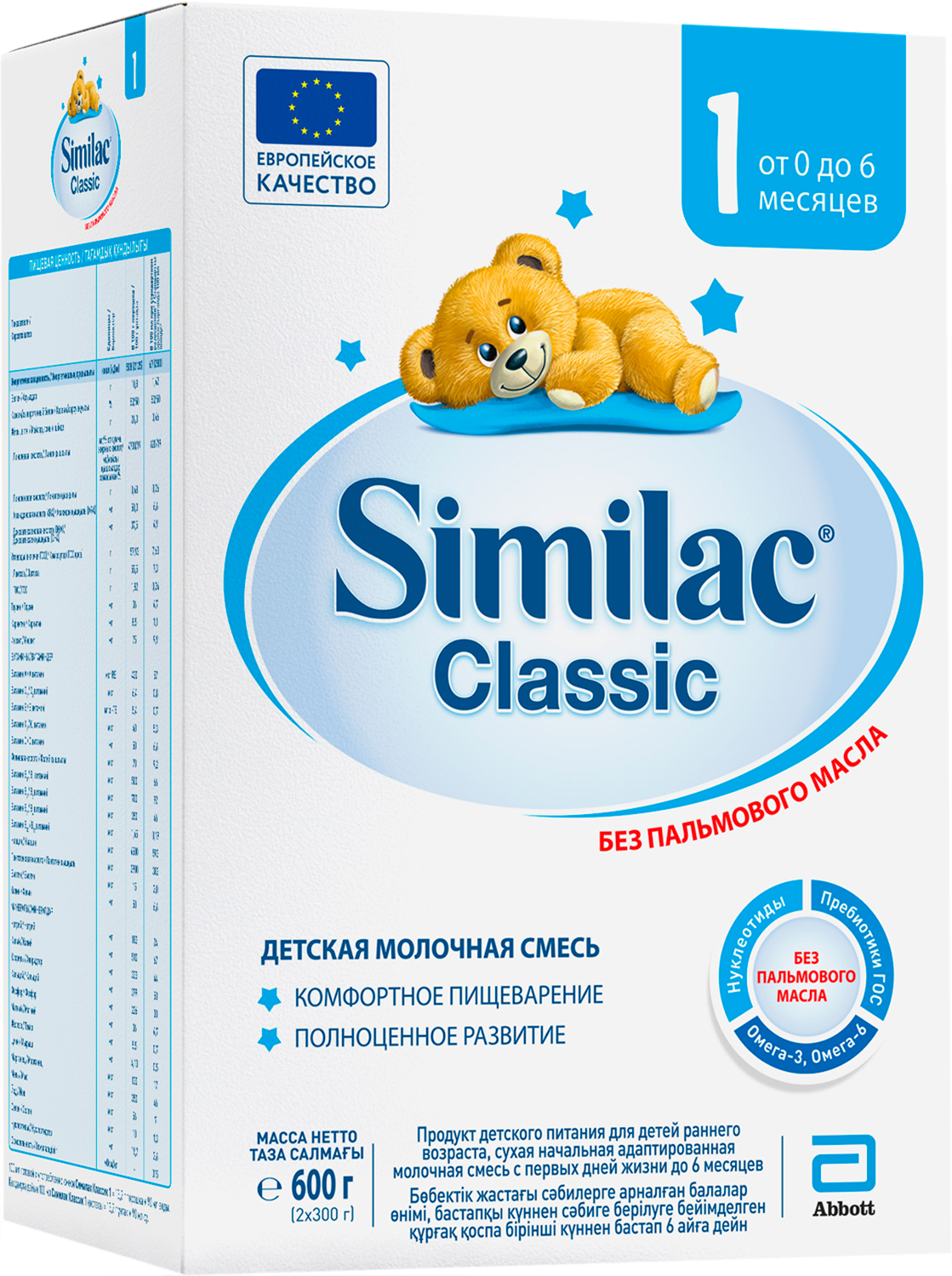 

Сухая молочная смесь Similac Classic 1 для детей 0-6 мес 600 г