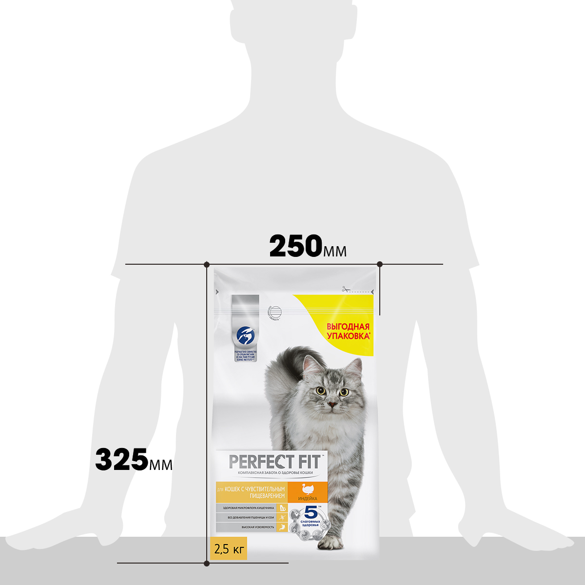 

Сухой корм Perfect Fit Sensitive Индейка для взрослых кошек с чувствительным пищеварением 2.5 кг