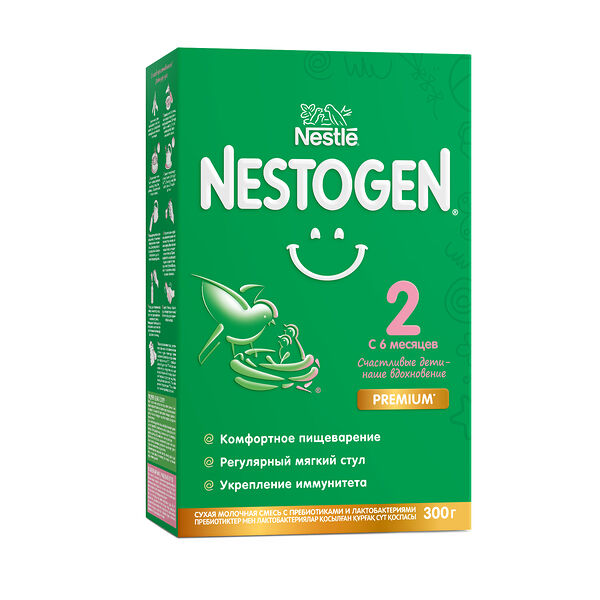 Смесь молочная Nestogen 2 Premium сухая с пребиотиками, с 6 месяцев