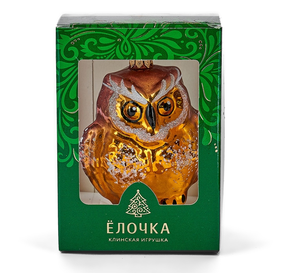 

Игрушка для елки Елочка «Коллекция Традиции» Филин 7.3см, стекло, Россия