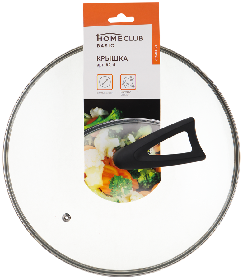 

Крышка HOMECLUB Comfort 28см, стекло Арт. RC-4