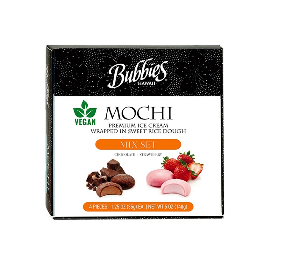 

Мороженое Mochi «Микс шоколада и клубники» веганское, Bubbies, 140 г, США