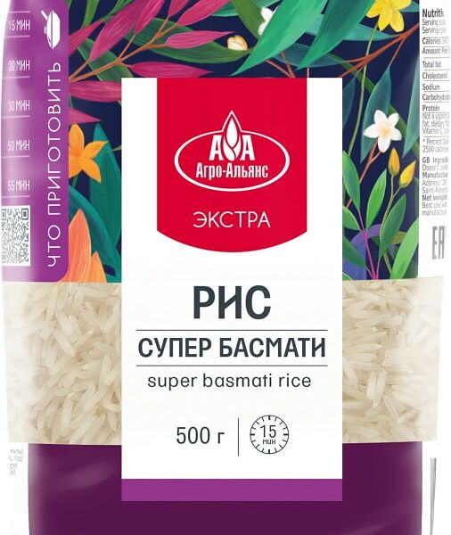 Рис Агро-Альянс Экстра Супер Басмати 500г