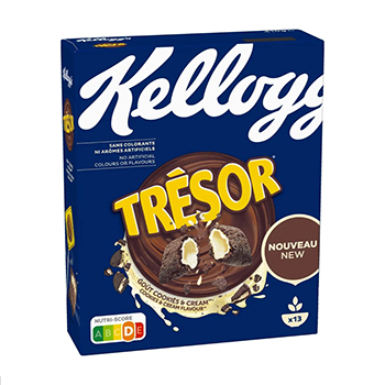 

Готовый завтрак Kellogg's Смэкс Tresor шоколадные подушечки с печеньем и сливками