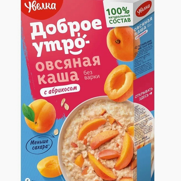 Каша овсяная Увелка с абрикосом, 40 г x 5 шт
