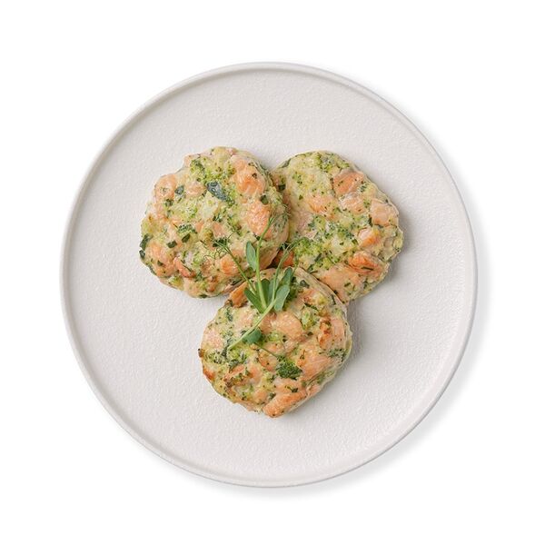 Котлетки из филе форели с брокколи вес