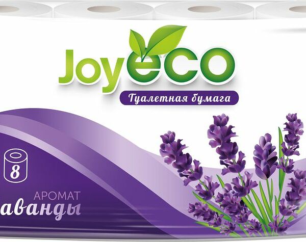 Бумага Joy Eco туалетная с тиснением и перфорацией 2 слоя 8 рулонов