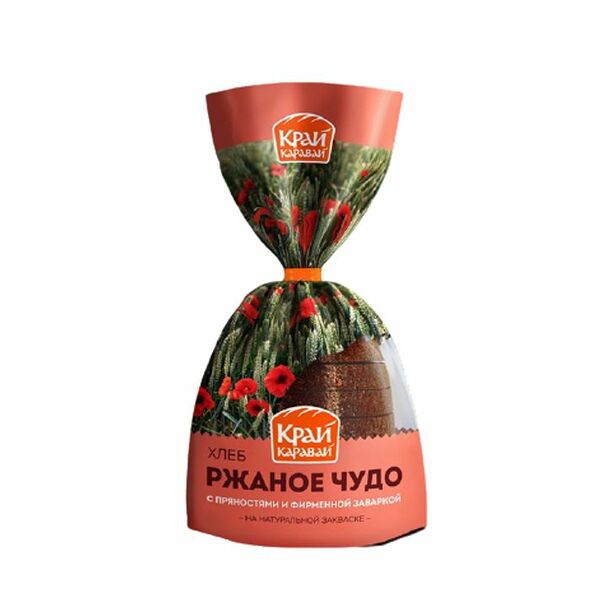Хлеб Край Каравай Ржаное чудо подовый нарезка, 300г