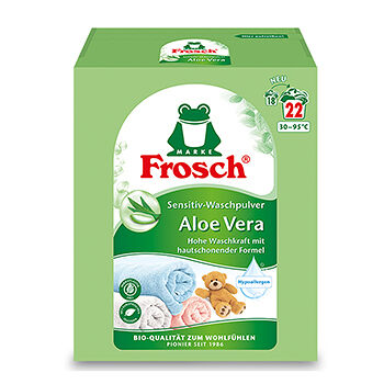 Порошок стиральный Frosch Колор Алоэ Вера для цветного белья, 1,45 кг, Германия