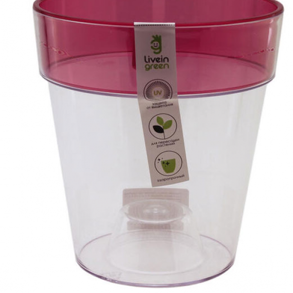 Горшок Протея прозрачно-красный Ø13,5х13 см