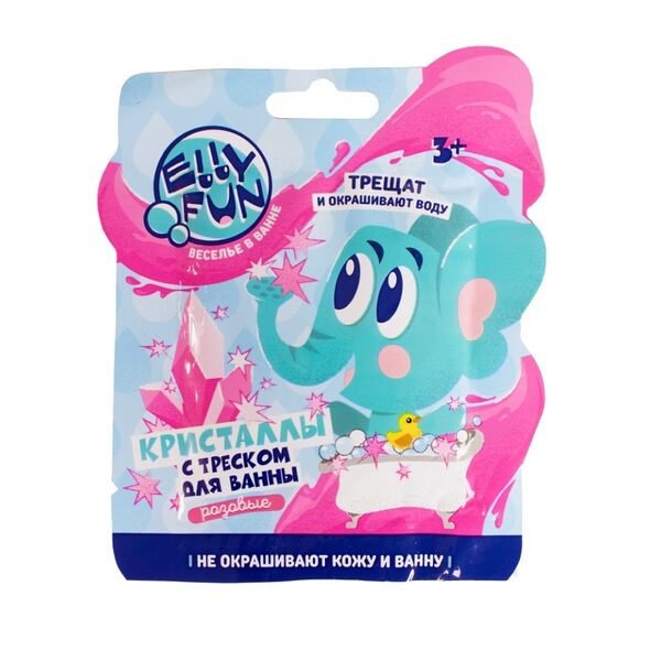 Кристаллы для ванны Elly Fun с треском цвет розовый, Китай