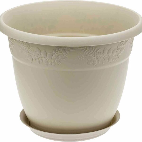 Кашпо для цветов Idea М3060 Рябина с подставкой цвет: латте 400 мм, 22 л