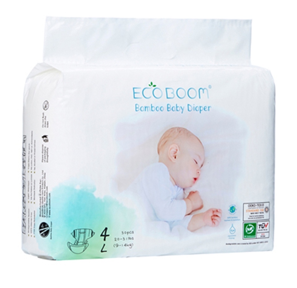 

Подгузники бамбуковые детские размер L 9—14 кг, Eco Boom, 30 шт., Китай