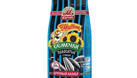 Семечки подсолнечные отборные От Мартина полосатые с солью 150г