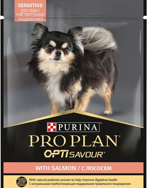 Влажный корм для собак Pro Plan OptiSavour с лососем 85г