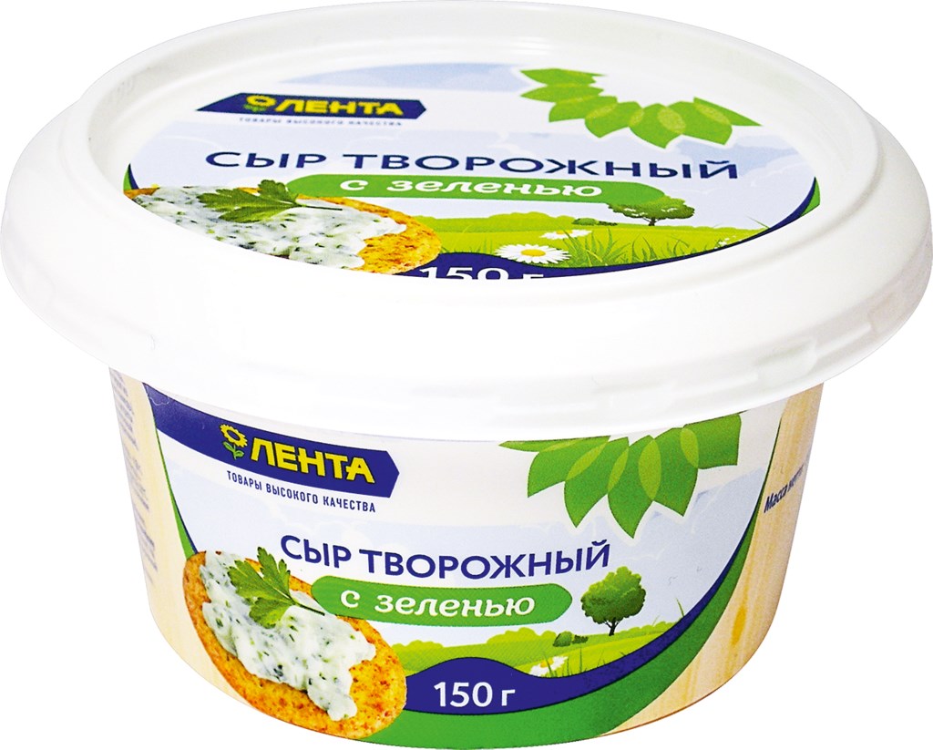 

Сыр Лента Fresh творожный с зеленью 60% без змж, 140г