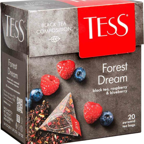 Чай чёрный Tess Forest Dream в пирамидках, 20х1.8г