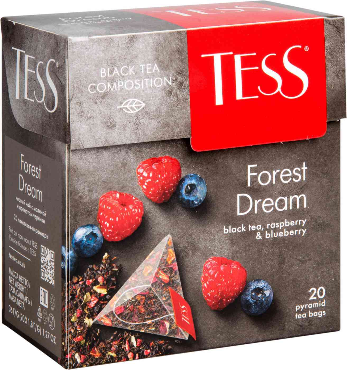 

Чай чёрный Tess Forest Dream в пирамидках, 20 х 1.8 г