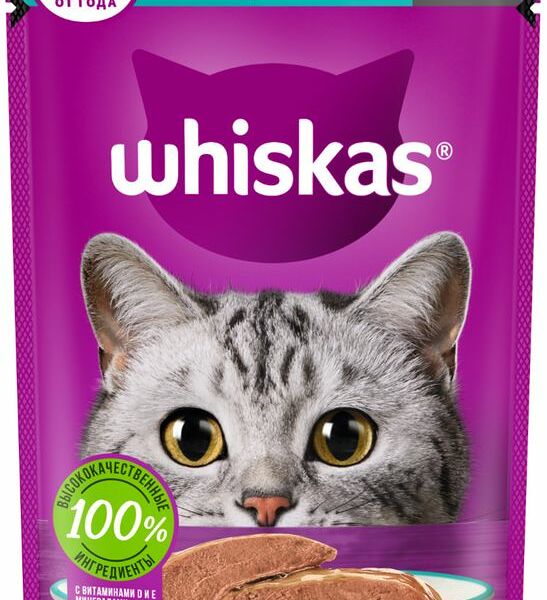 Корм для кошек от 1 года паштет Whiskas Индейка и кролик