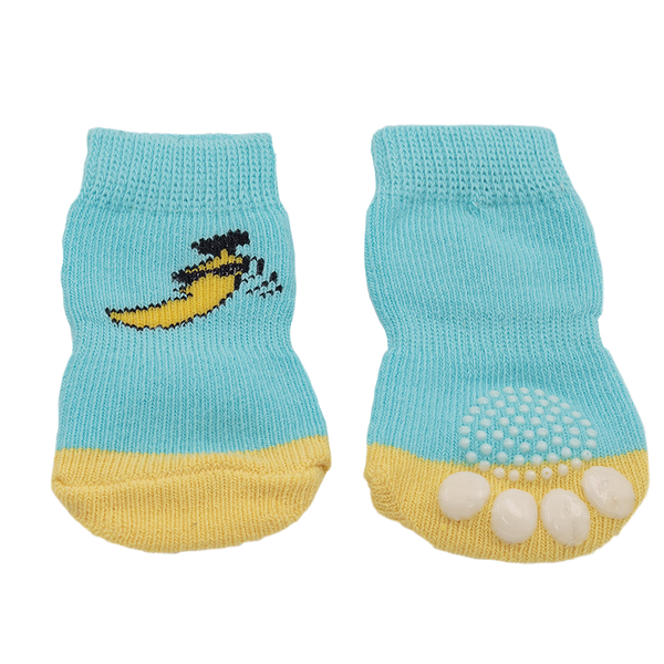 Каскад носки с прорезиненной подошвой Голубой, M