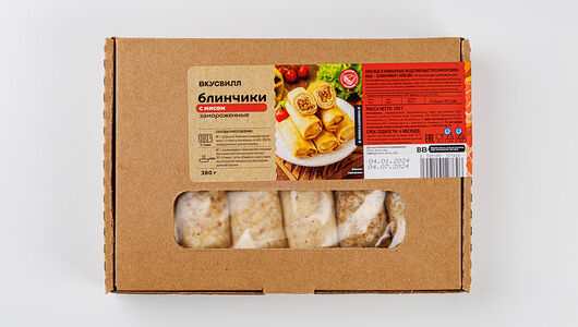 Блинчики с мясом, замороженные(Продукт замороженный)