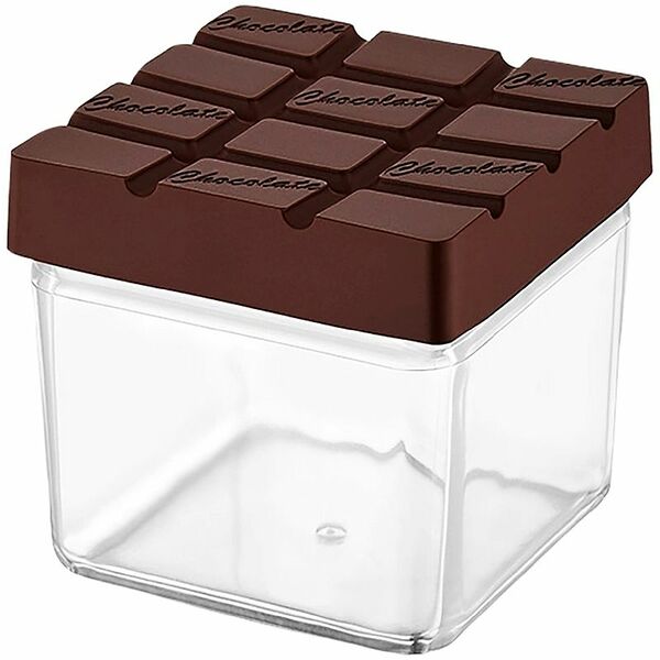 Контейнер для хранения Qlux Ideas Chocolate & Biscuit с крышкой 9 x 9 x 8 см