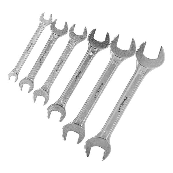 Набор ключей гаечных рожковых Hobbi, 6 пр: 6х7, 8х10, 10х11, 12х13, 14х15, 16х17 мм, углеродистая сталь