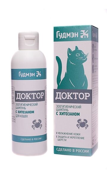Доктор Шампунь с хитозаном для кошек 200 мл