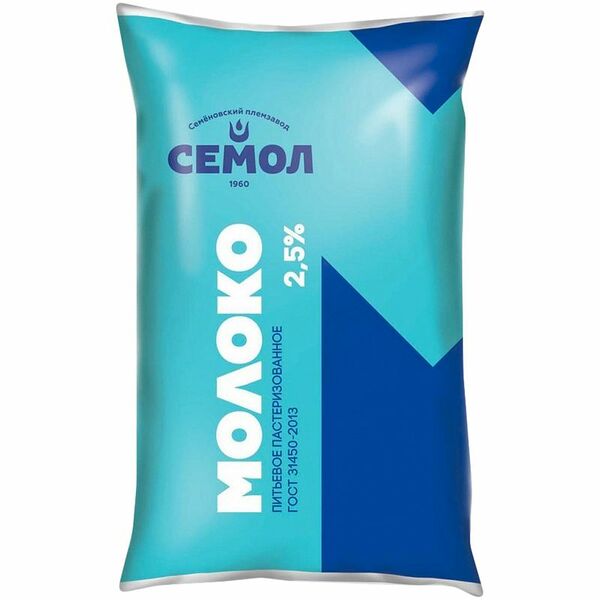 Молоко Племзавод Семеновский пастеризованное, 2.5%