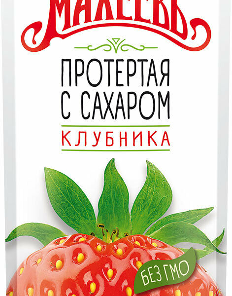Клубника Махеевъ протертая с сахаром 300г