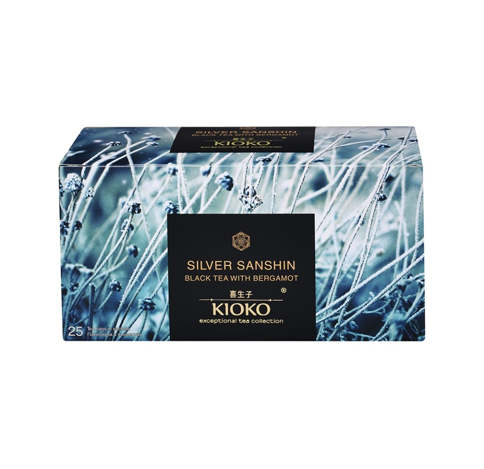 

Чай Kioko Silver Sanshin чёрный с ароматом бергамота, 25х2 г