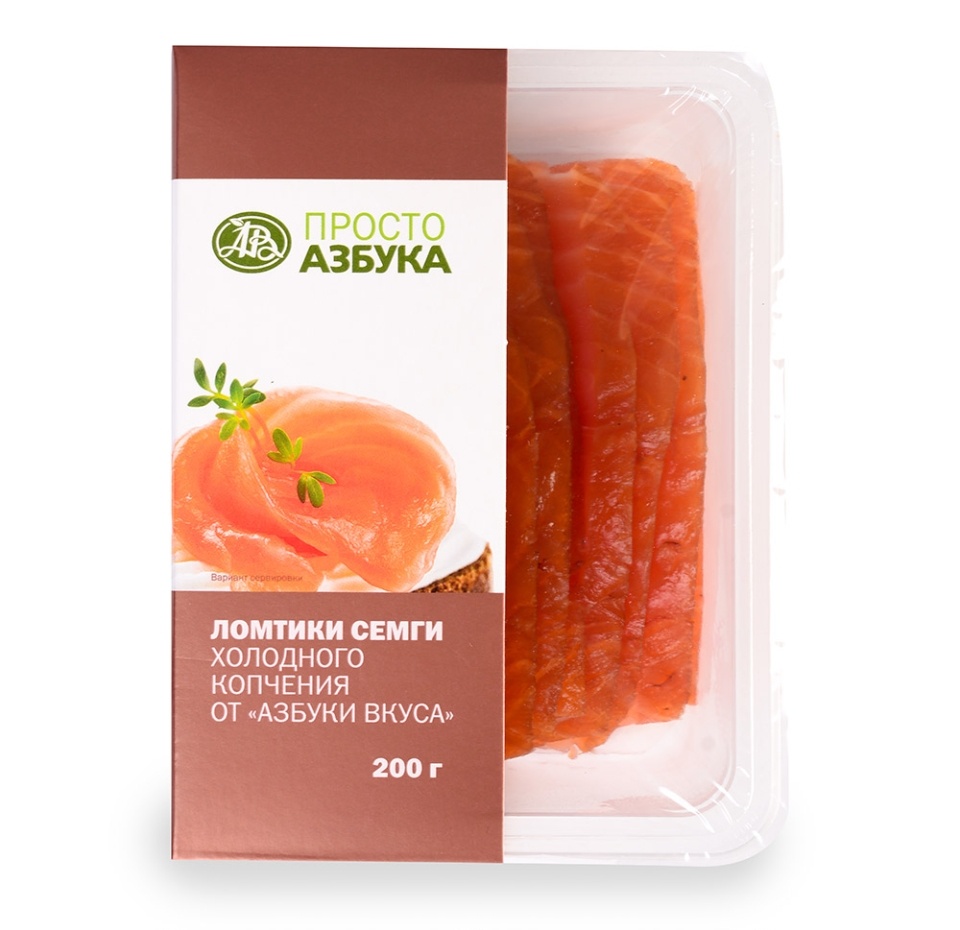 

Лосось атлантический «Азбука вкуса» (семга) холодного копчения ломтики 200г, Россия