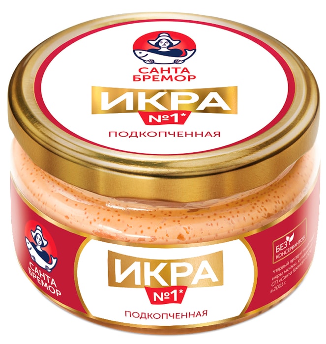 

Икра деликатесная подкопченная Санта Бремор, 180 г