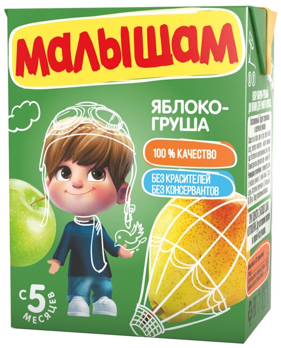

Нектар Малышам Яблоко-груша с 5 месяцев 200 мл