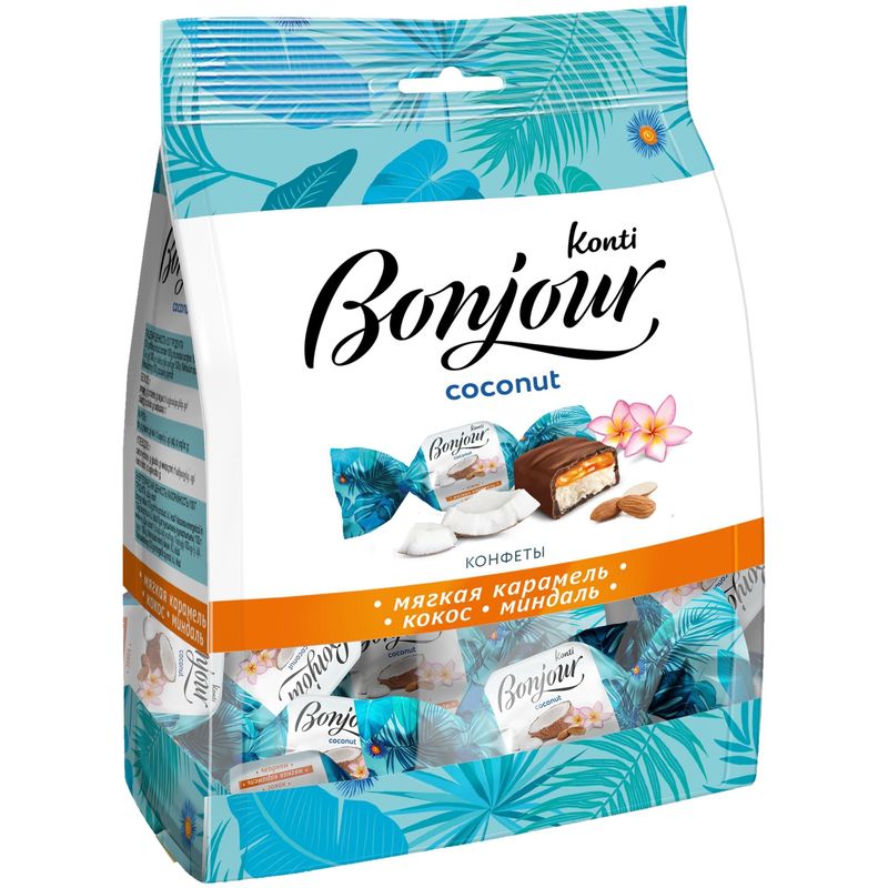 

Конфеты Konti Bonjour Coconut Карамель-Кокос-Миндаль 200 г
