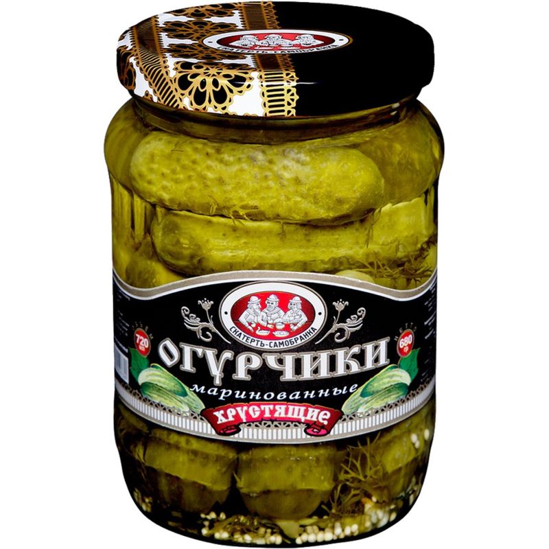 

Огурчики маринованные Скатерть-самобранка хрустящие 720 мл