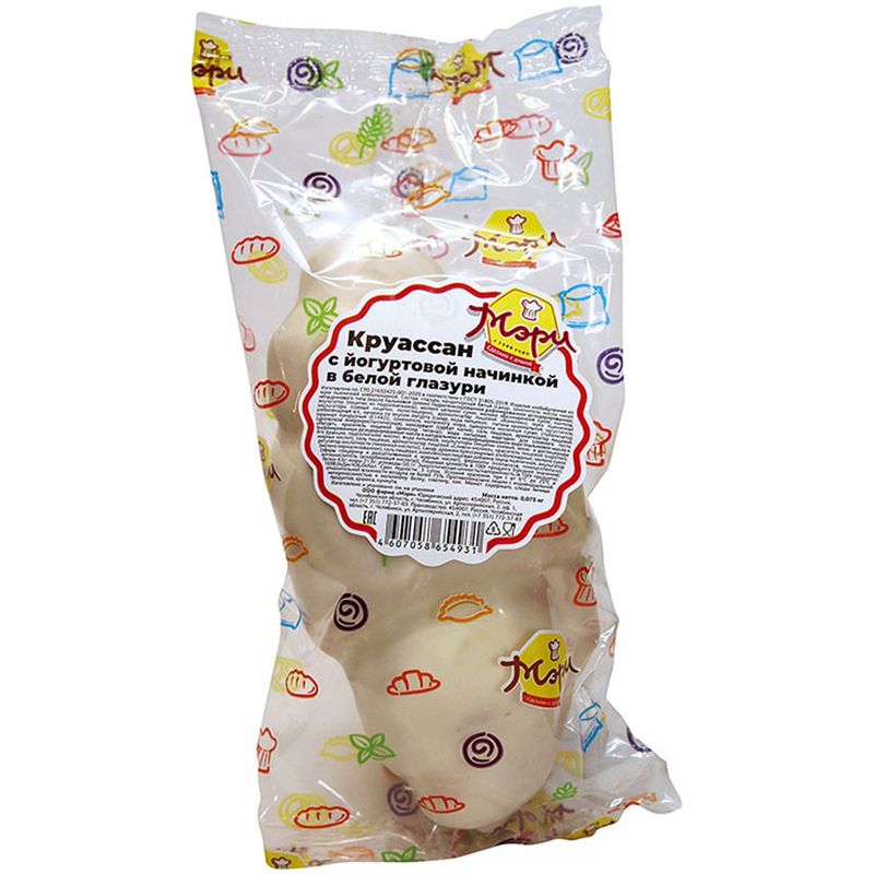 

Круассан Мэри с йогуртовой начинкой в белой глазури 75 г