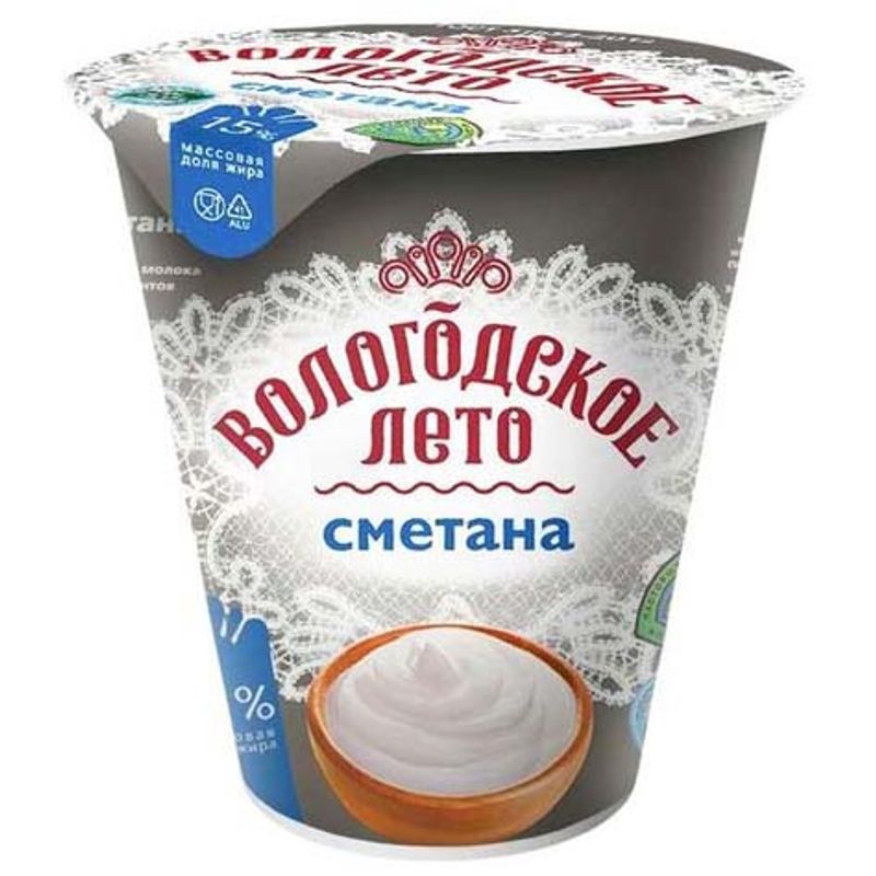 

Сметана Вологодское Лето 15%
