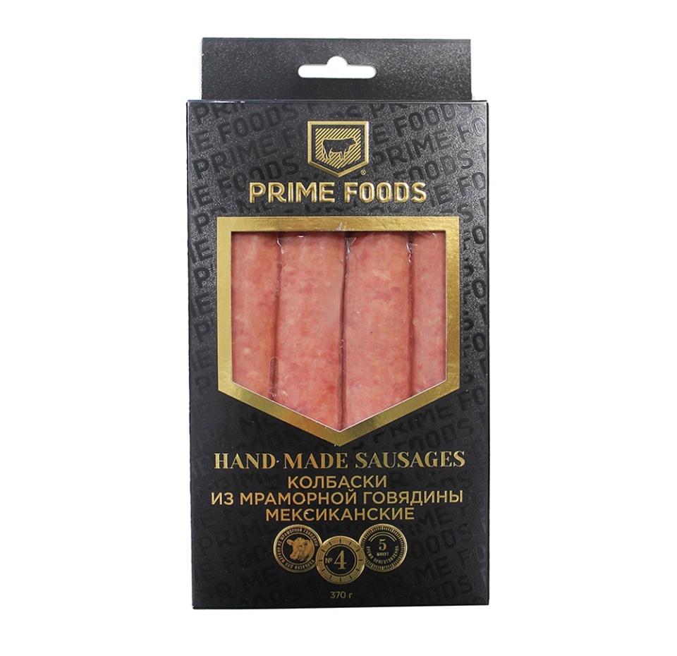 

Колбаски Prime Foods Мексиканские из мраморной говядины для жарки 370 г