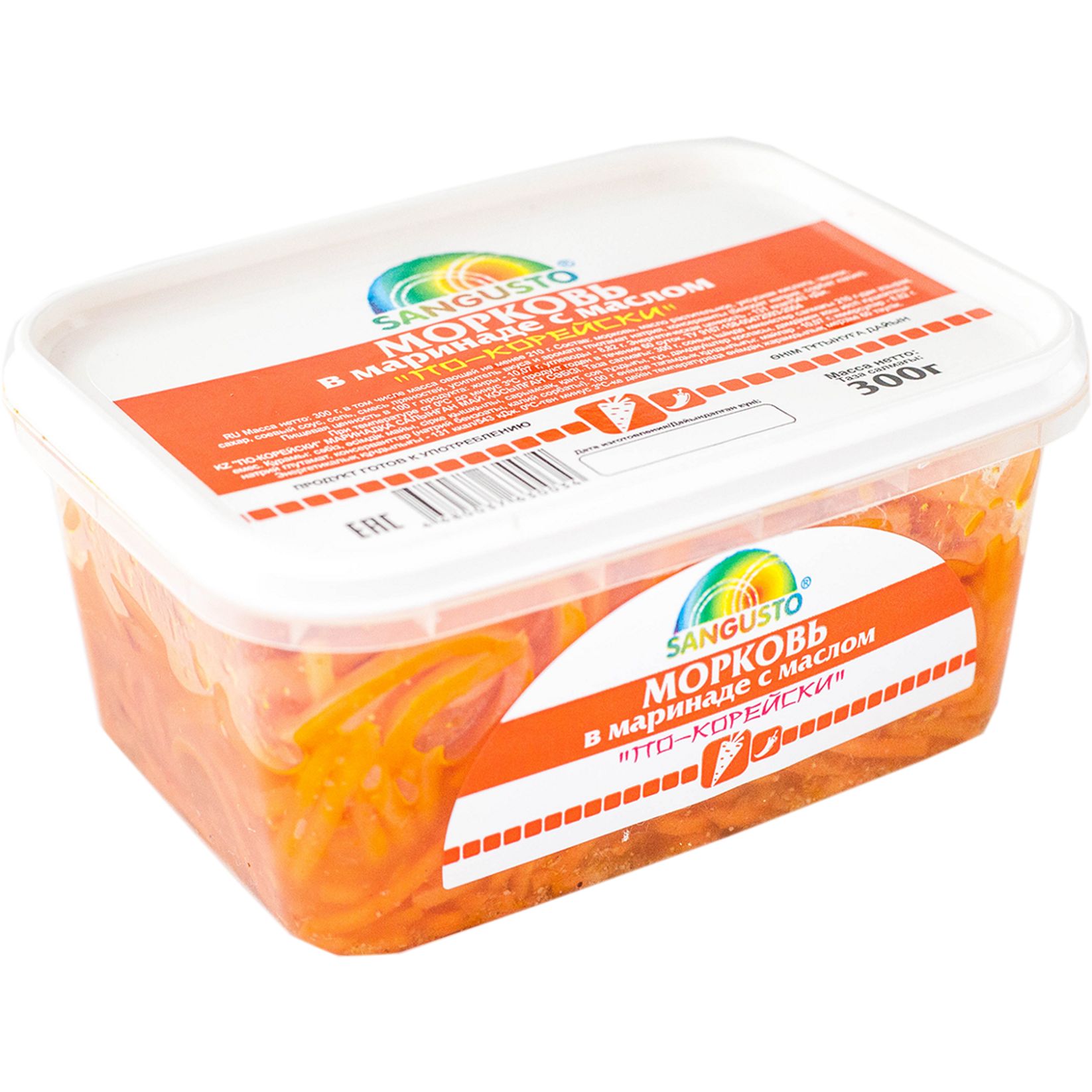 

Морковь Sangusto по-корейски в маринаде с маслом 300 г