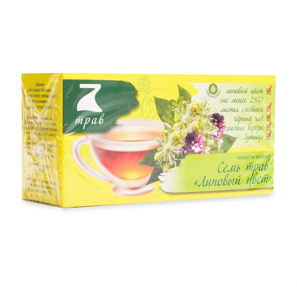 

Чай травяной 7 Трав Липовый цвет 35 г пакетированный Россия