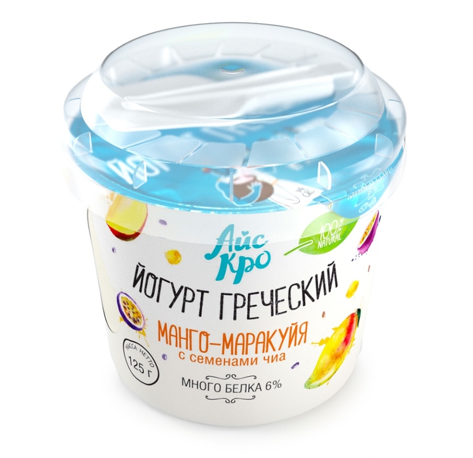 

Йогурт АйсКро греческий манго-маракуйя-чиа 3% 125 г