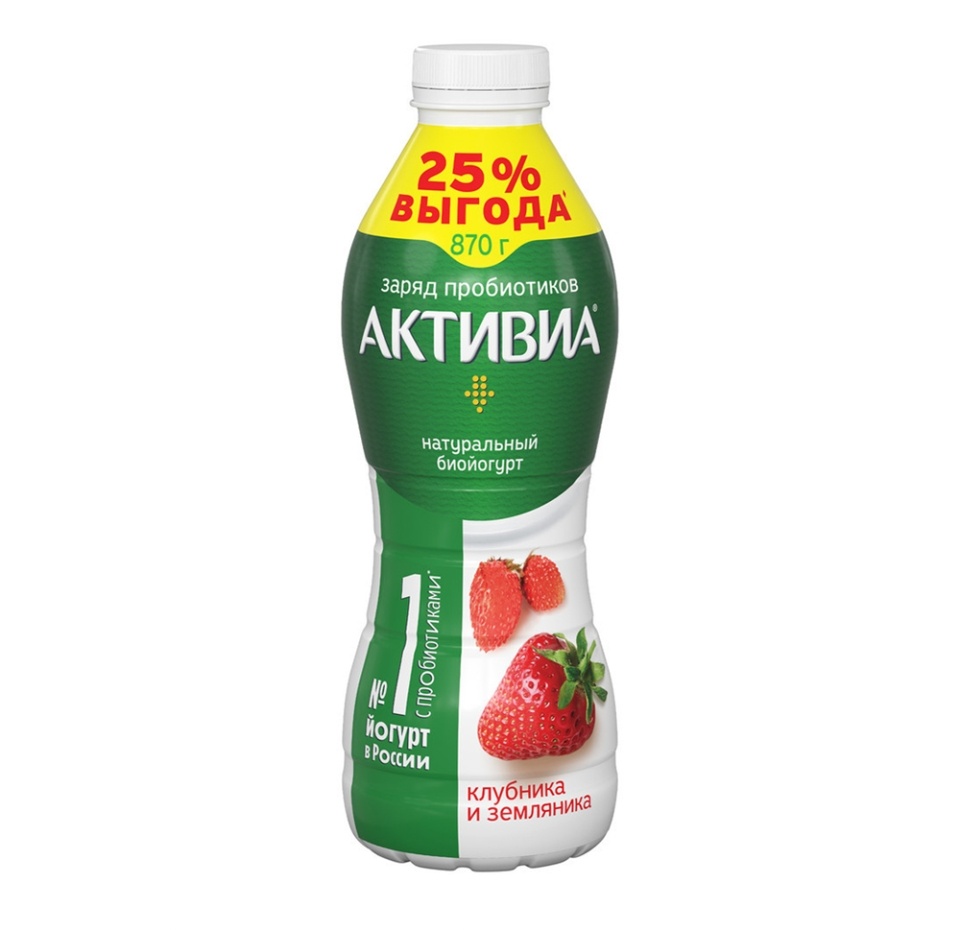 

Биойогурт АктиБио клубника и земляника 1.5% 870 г
