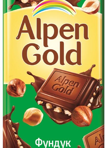 Шоколад Alpen Gold молочный с дробленым фундуком 85г