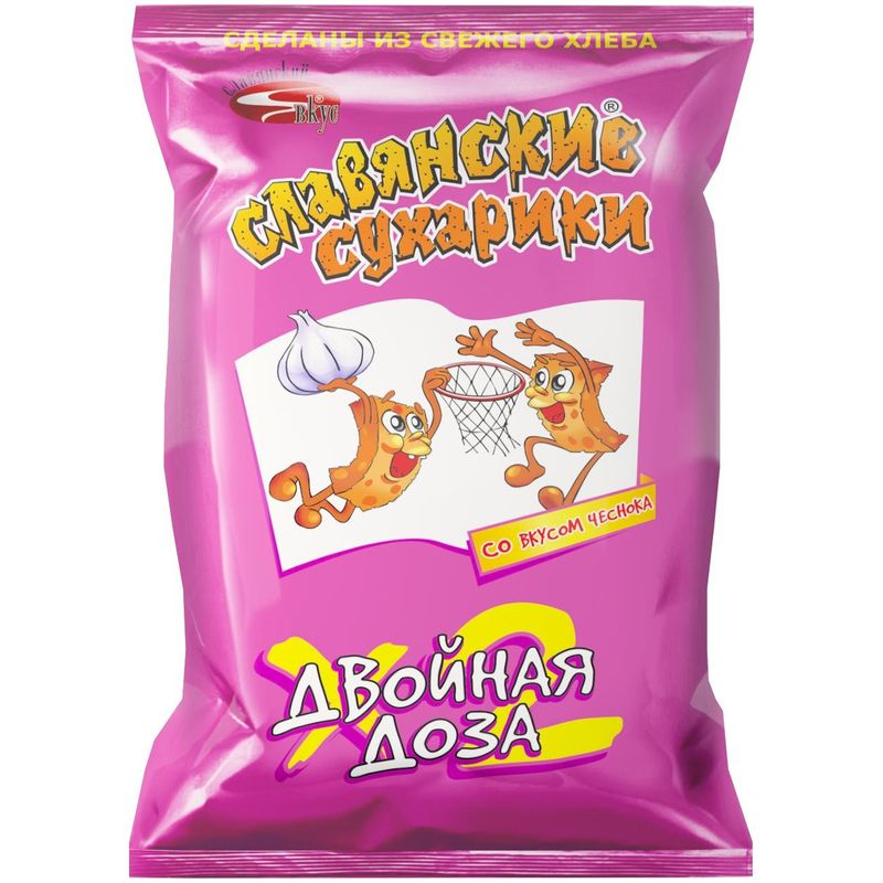 

Сухарики Славянский вкус чеснок Славянские Двойная доза 80 г