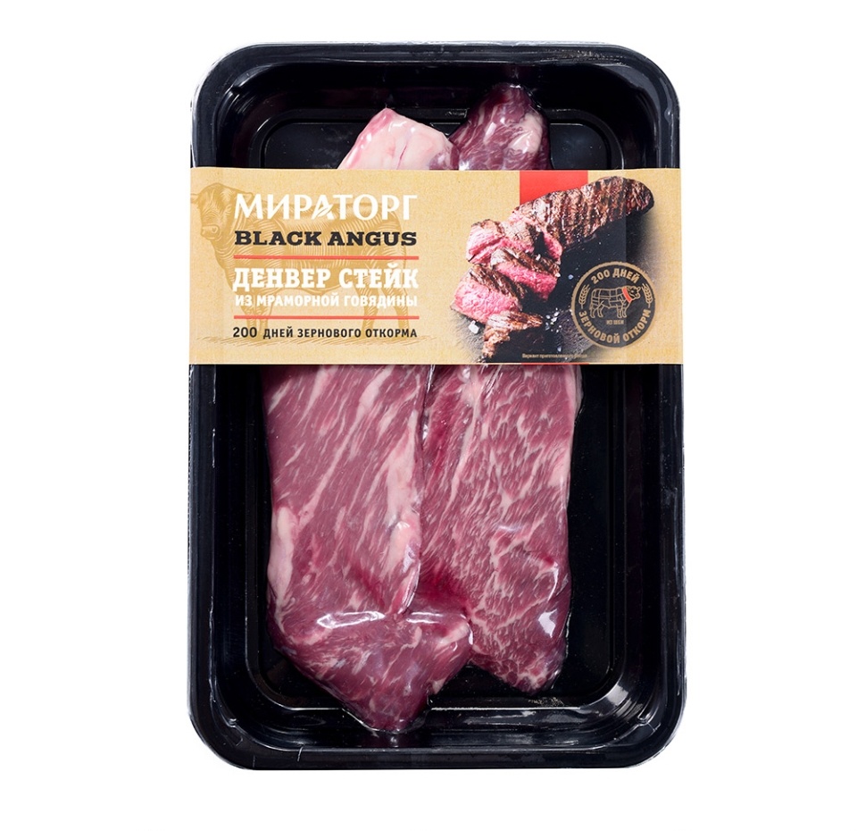 

Стейк из мраморной говядины Мираторг Black Angus Денвер, 290 г