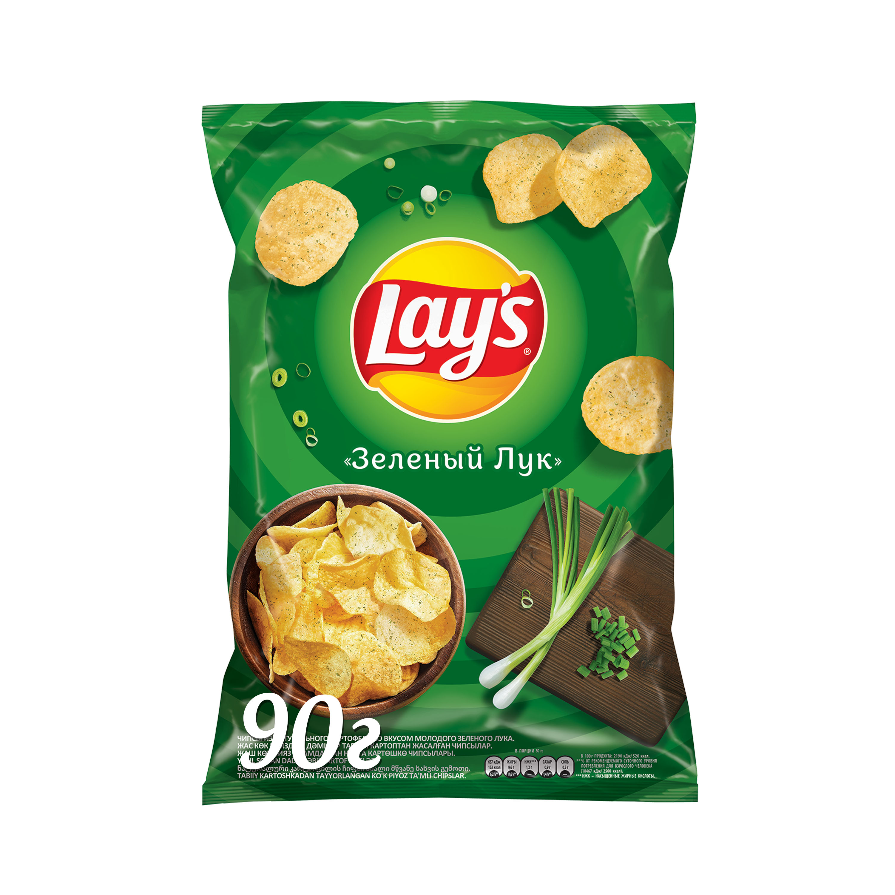 

Чипсы картофельные Lay's Зелёный лук 90 г