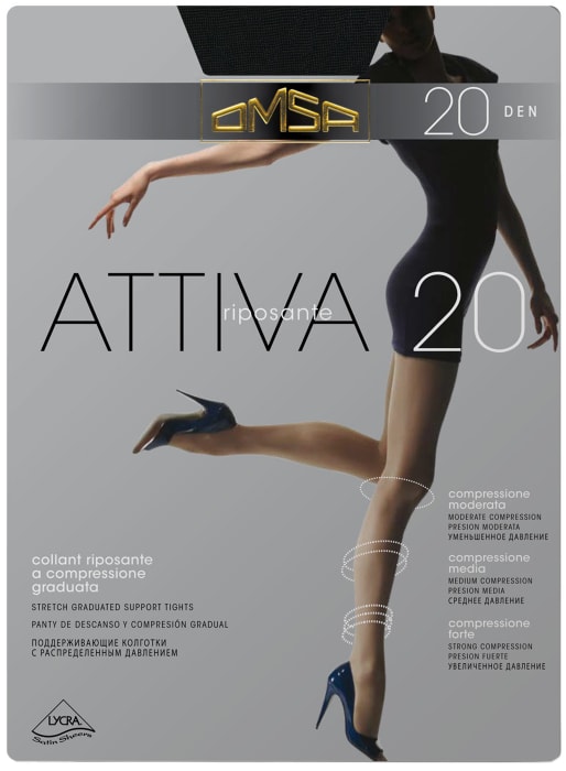 

Колготки Omsa attiva 20д черные р.4
