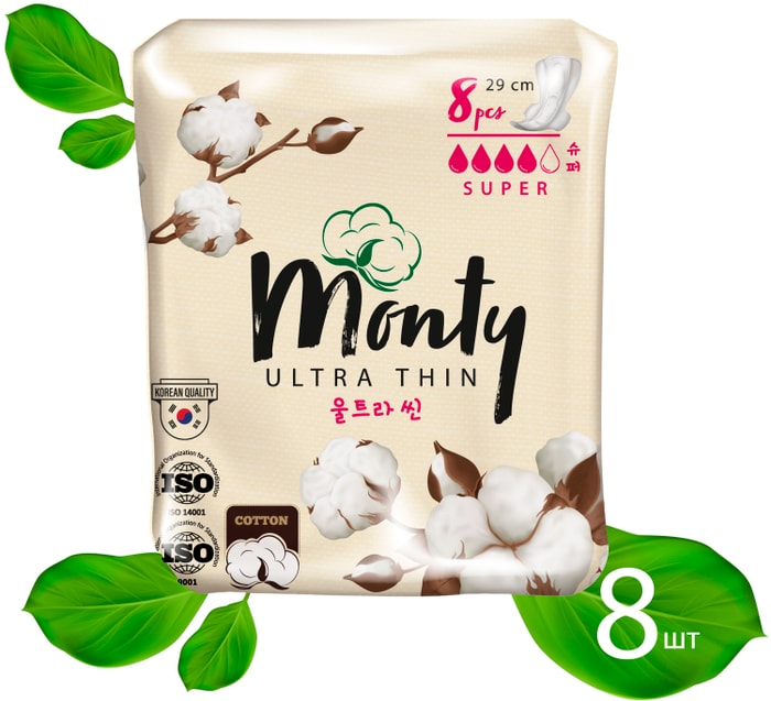 

Прокладки Monty Ultra Thin Super Plus 8 шт.