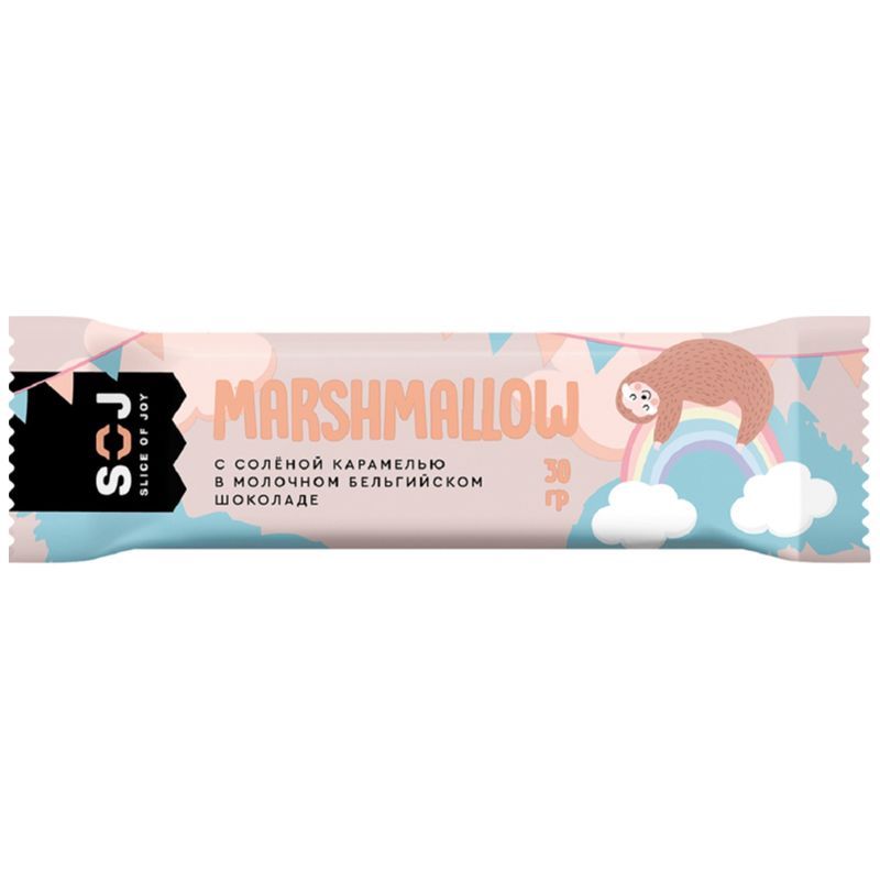 

Батончик SOJ Marshmallow с соленой карамелью в молочном шоколаде 30 г